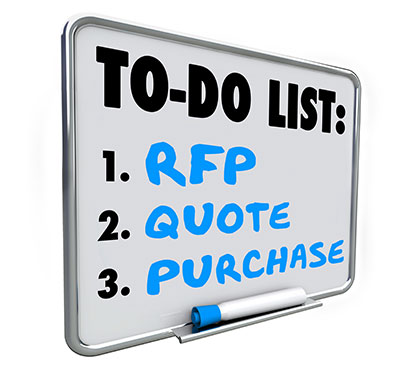 To do list, RFP, Quote, Purchase